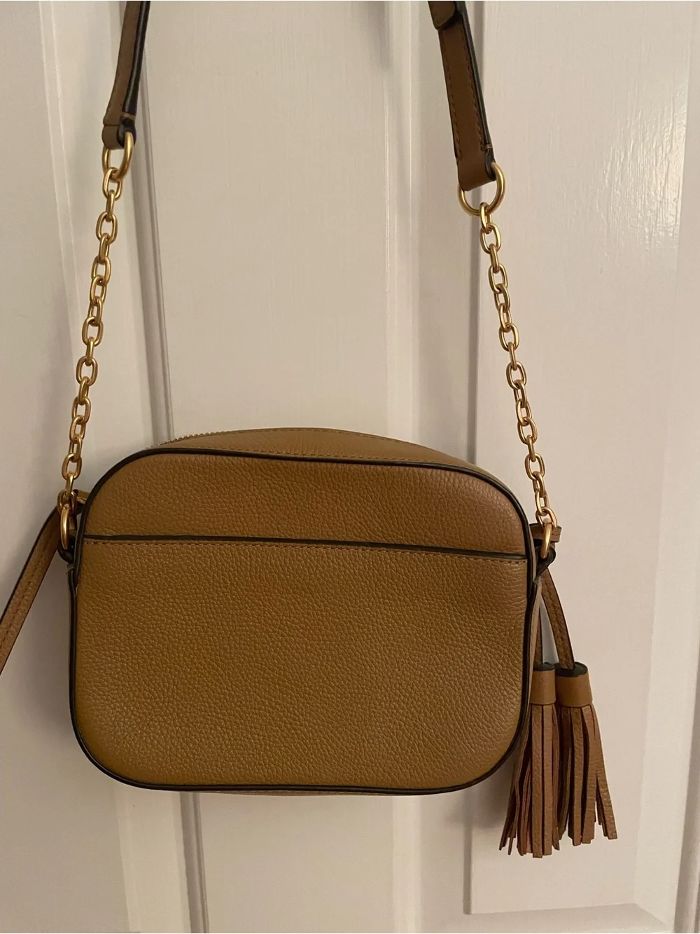 Tory Burch McGraw Leather Crossbody Bag - Saddle